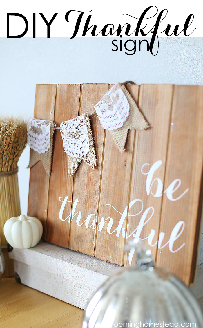 Super easy and pretty be thankful sign tutorial