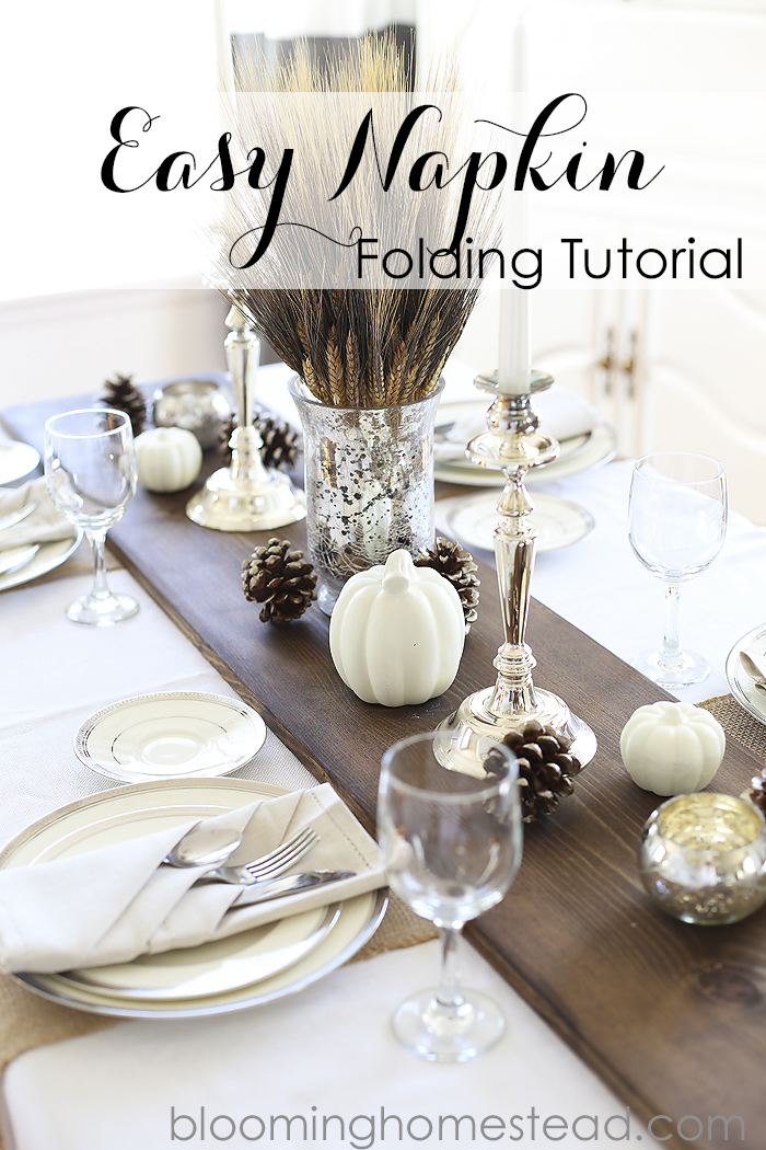 The simple and elegant way to fold cloth napkins couldn't be easier! Step by step tutorial to fold napkins easily for any event.