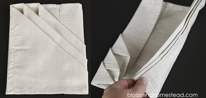 The simple and elegant way to fold cloth napkins couldn't be easier! Step by step tutorial to fold napkins easily for any event.