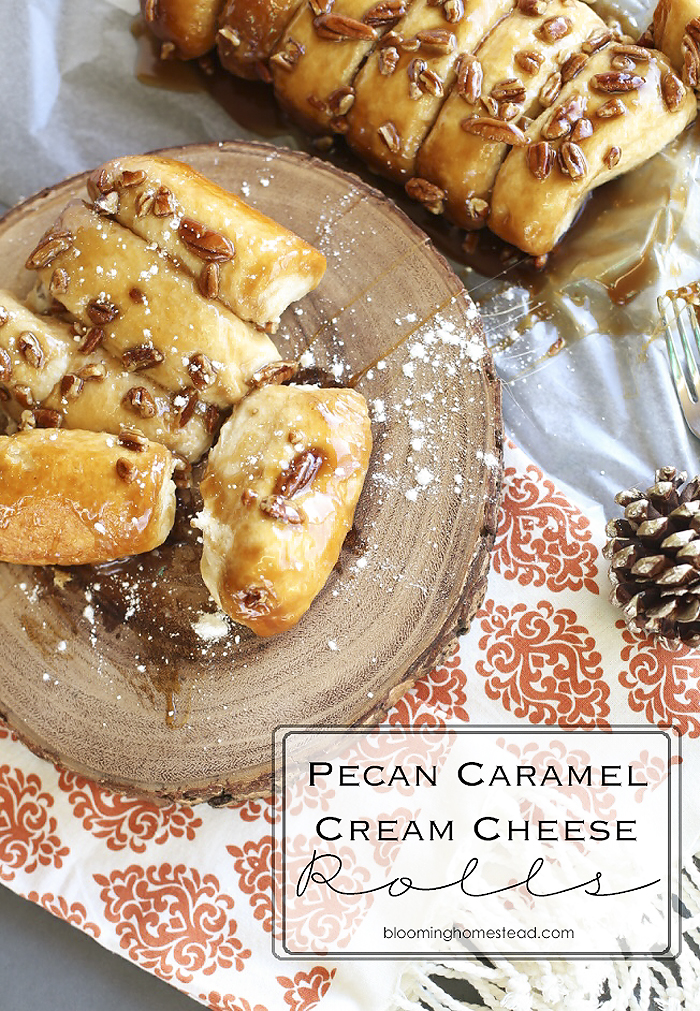 Pecan Caramel Rolls that make a perfect breakfast pastry or yummy dessert. Delicious sweet rolls that can be made in under 30 minutes using pillsbury biscuits.