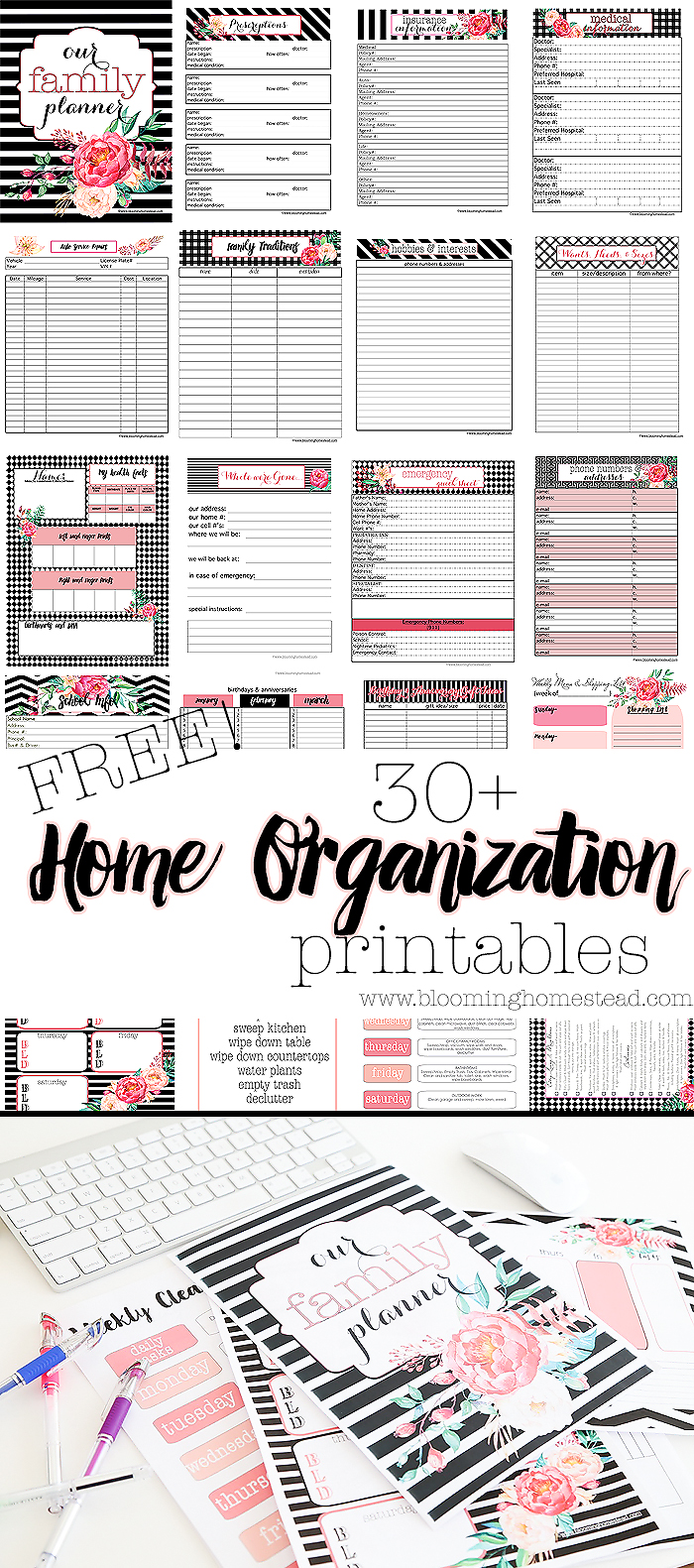 Get the Floral Organizational Printables Here