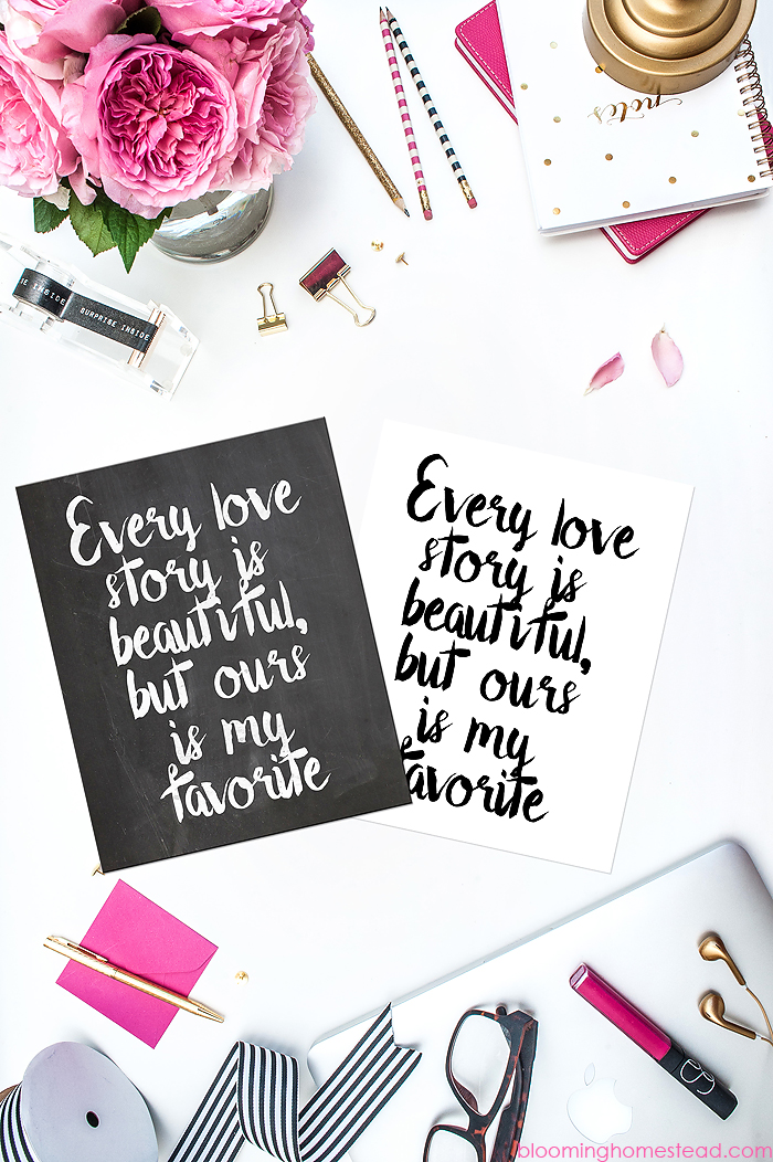 Free Love printables in two styles available for free download plus tons of other freebies!