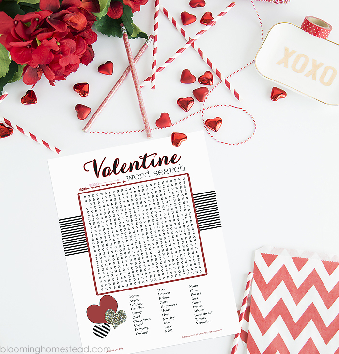 Valentine Word Search Printable