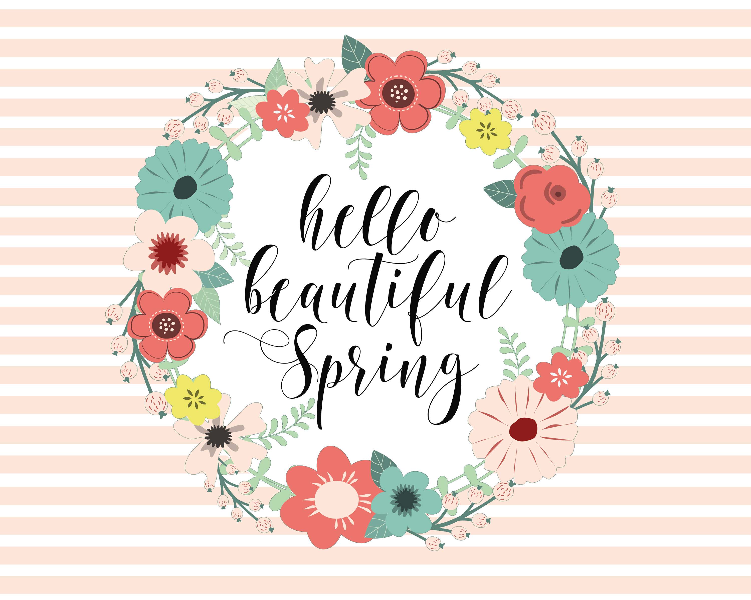 Hello Beautiful Spring Printable by Blooming Homestead