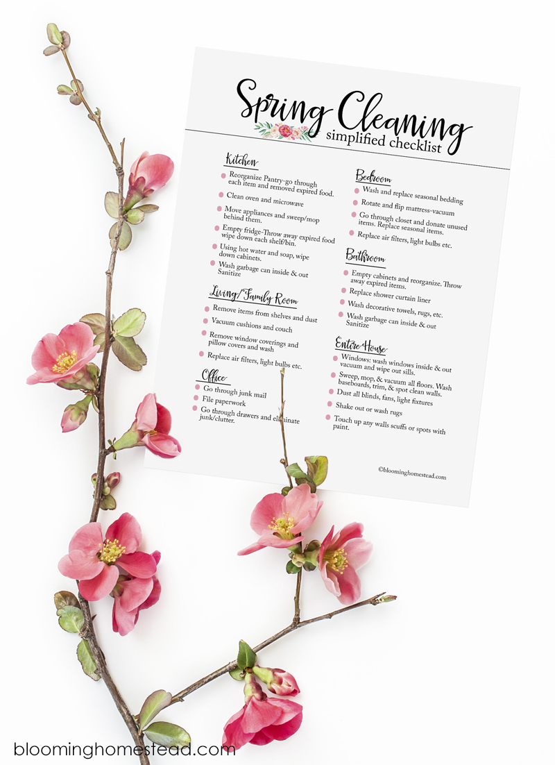 Spring cleaning checklist printable