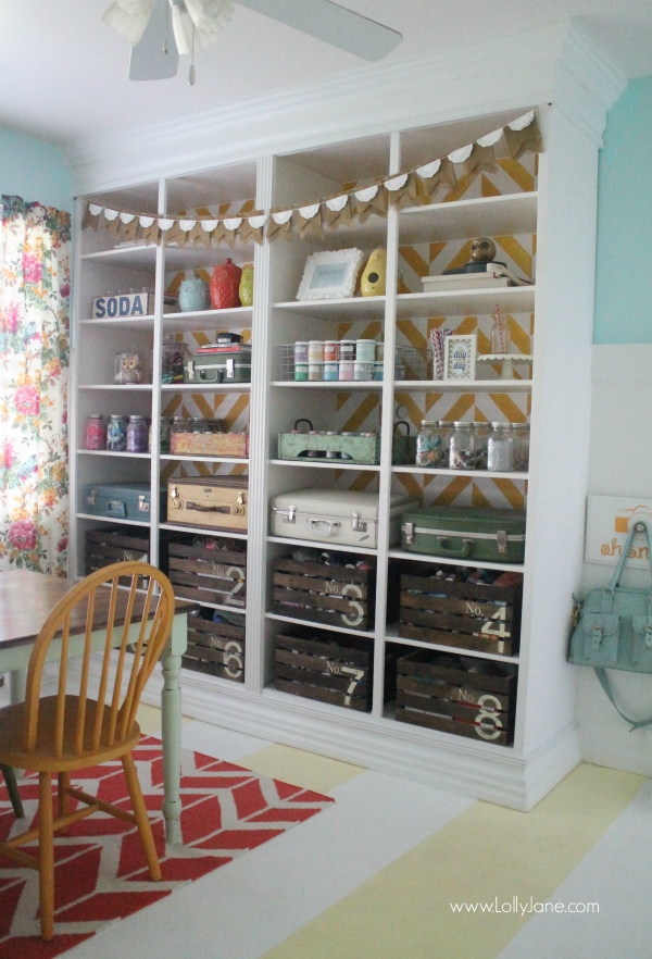 lollyjane-craft-room-herringbone-bookcase