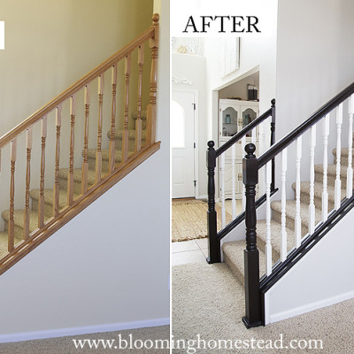 DIY Stair Railing Makeover