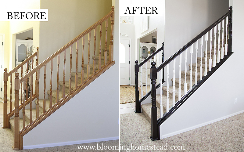 You won't believe this gorgeous stair railing makeover! And you can do it too!