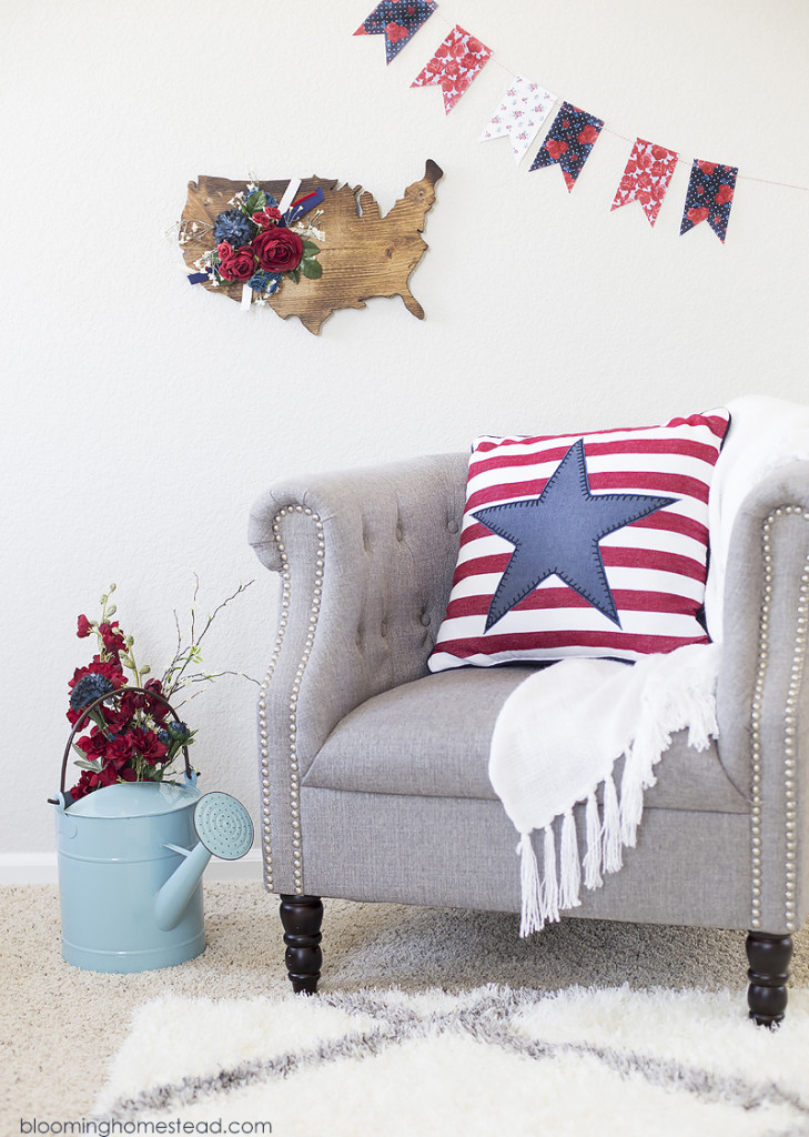 Download this free floral patriotic printable banner. It will make a perfect addition to your patriotic decor!