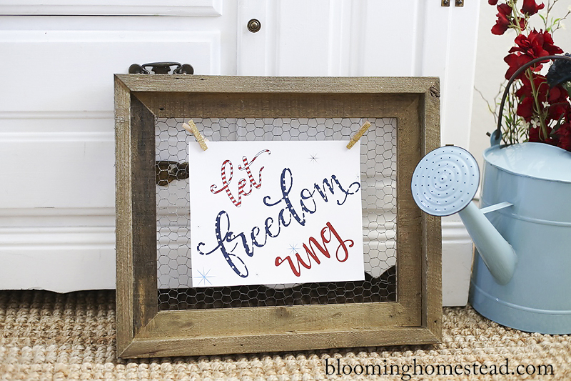 DIY Patriotic Home Decor Ideas and free printables to celebrate Independence Day