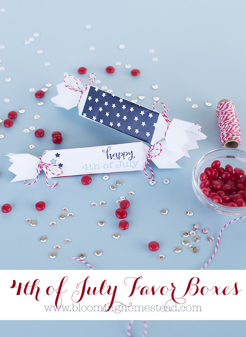 Love these adorable free printable 4th of July Favor Boxes.