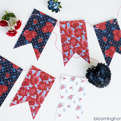 Floral Patriotic Banner