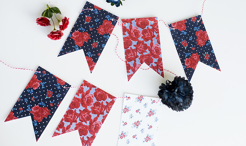 Download this free floral patriotic printable banner. It will make a perfect addition to your patriotic decor!