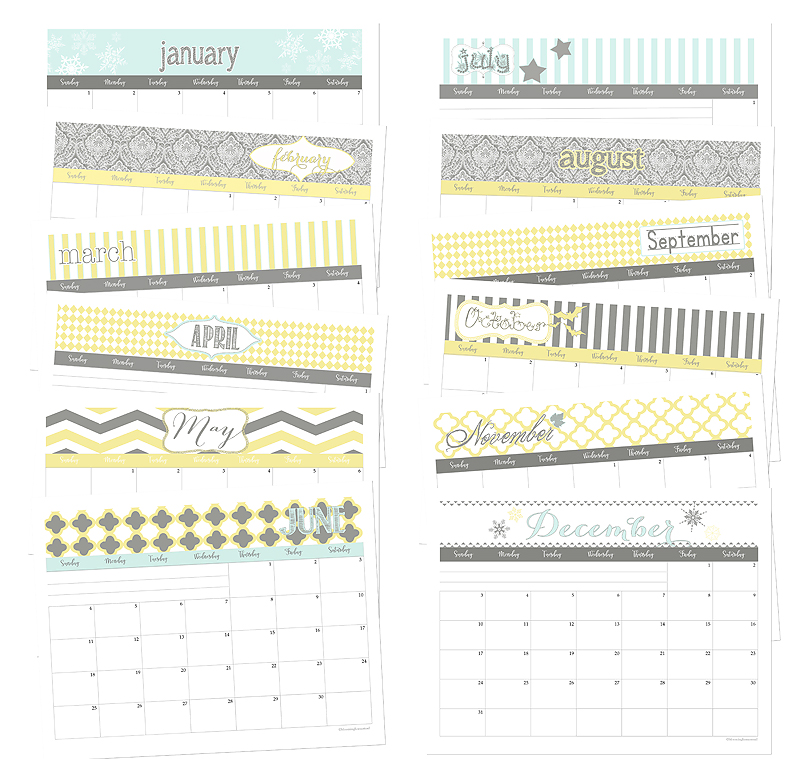 2017 Grey And Yellow Calendar Blooming Homestead