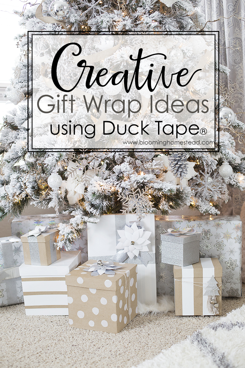Beautiful Holiday Gift Wrap using duck tape! Such a genius way to make those gifts look extra special.