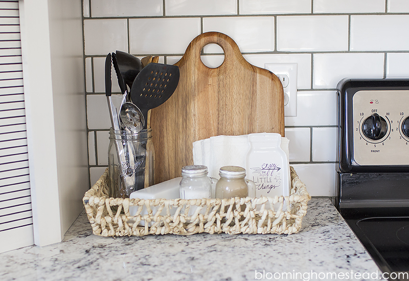 Kitchen Countertop Organization by Blooming Homestead