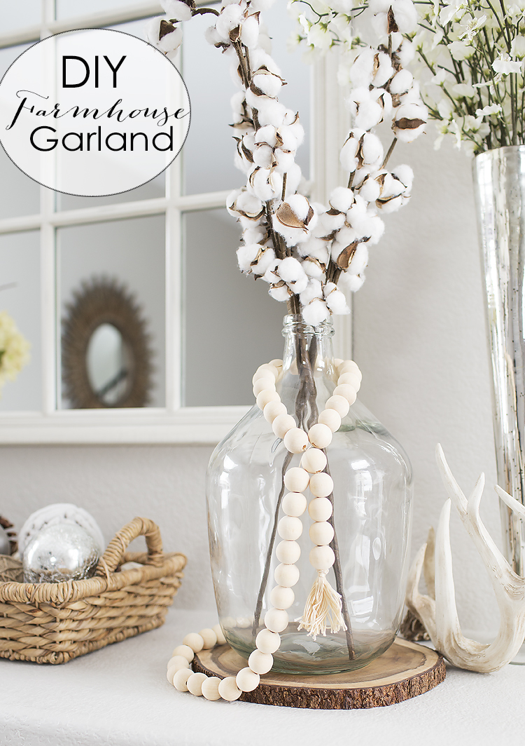 DIY Farmhouse Wooden BeadTassel Garland