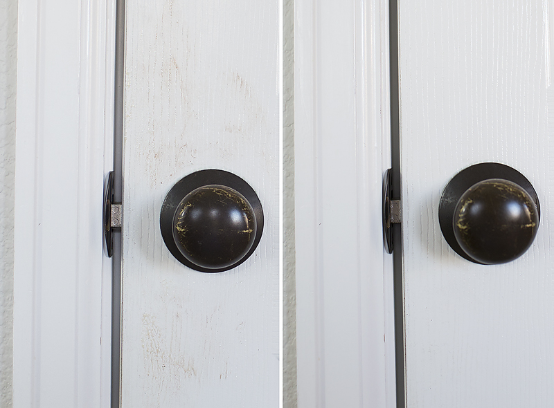 Pantry door before and after