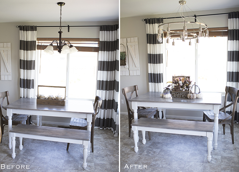 Before and After light fixture