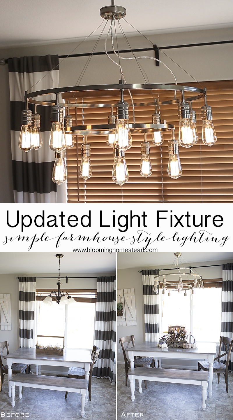 Update your kitchen easily by adding in a new light fixture.