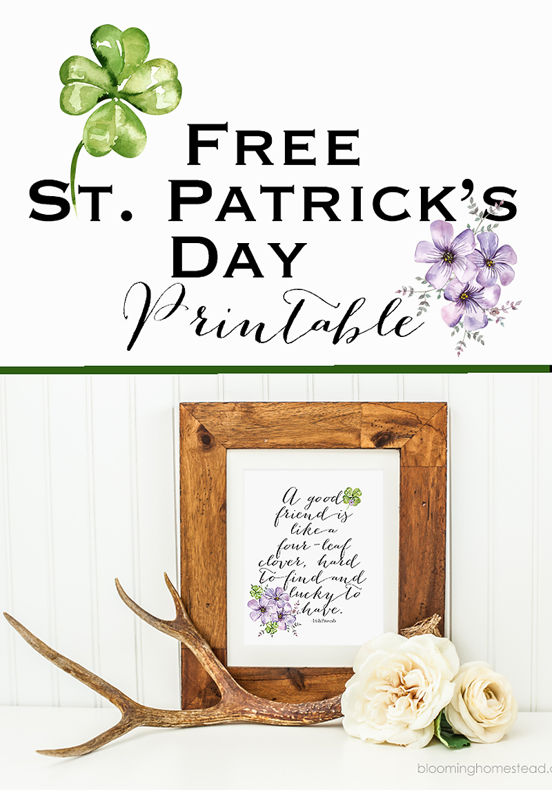 Free printable St. Patrick's Day Home Decor Print