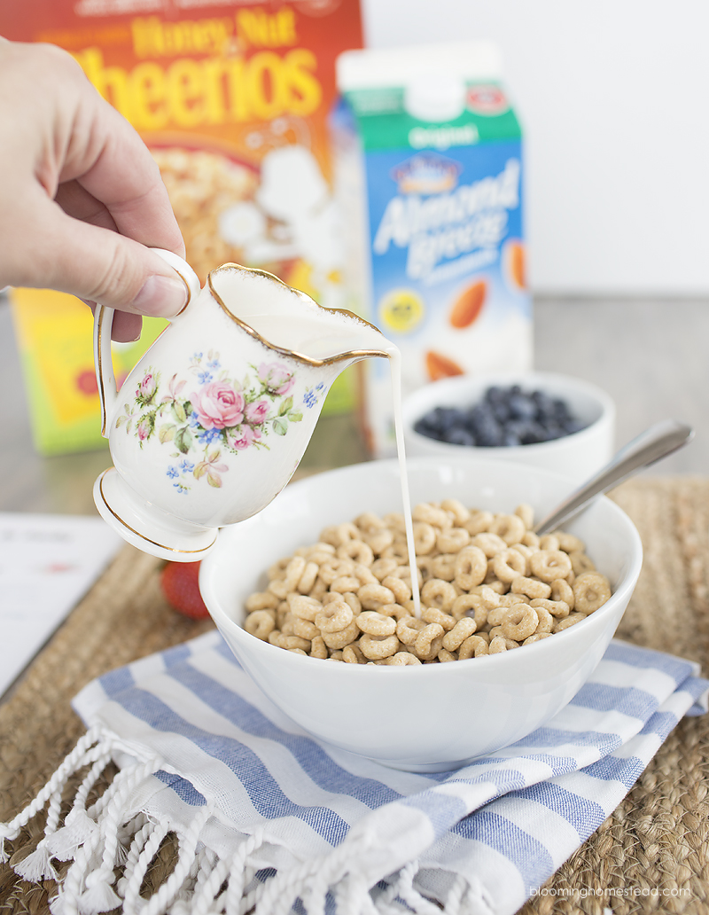 Pouring Almond Milk into cereal