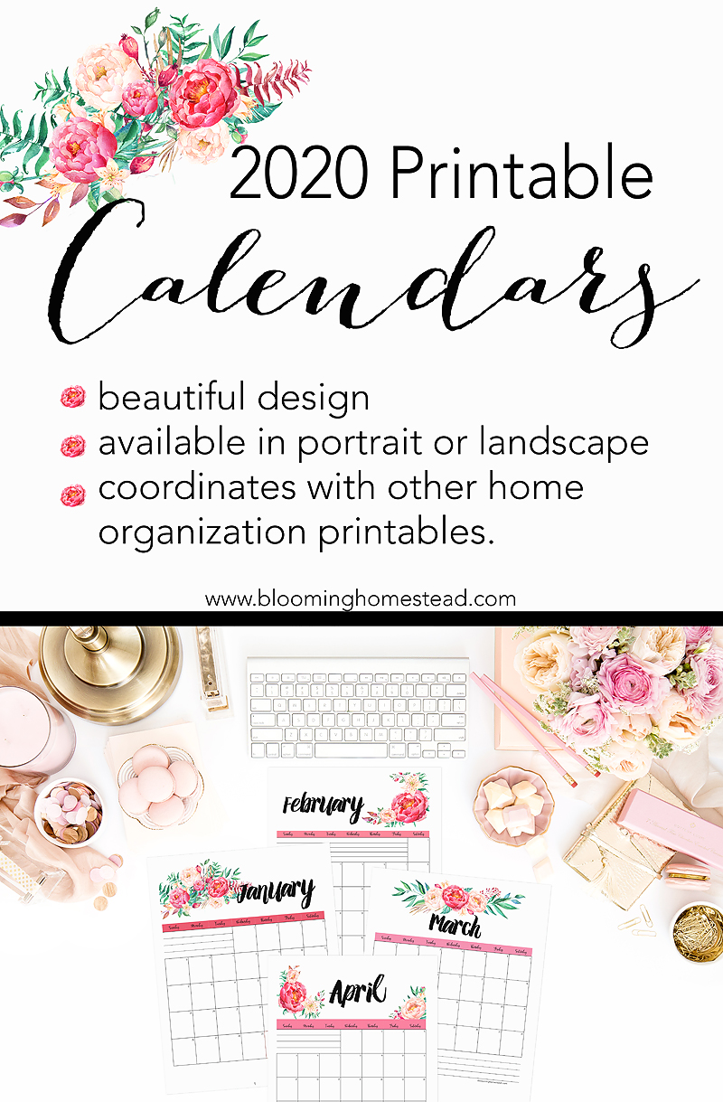 2020 Calendar by Blooming Homestead