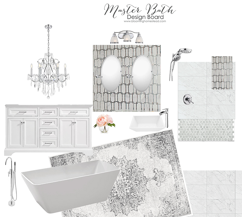 Gorgeous master bathroom design board for elegant yet classic decor styles