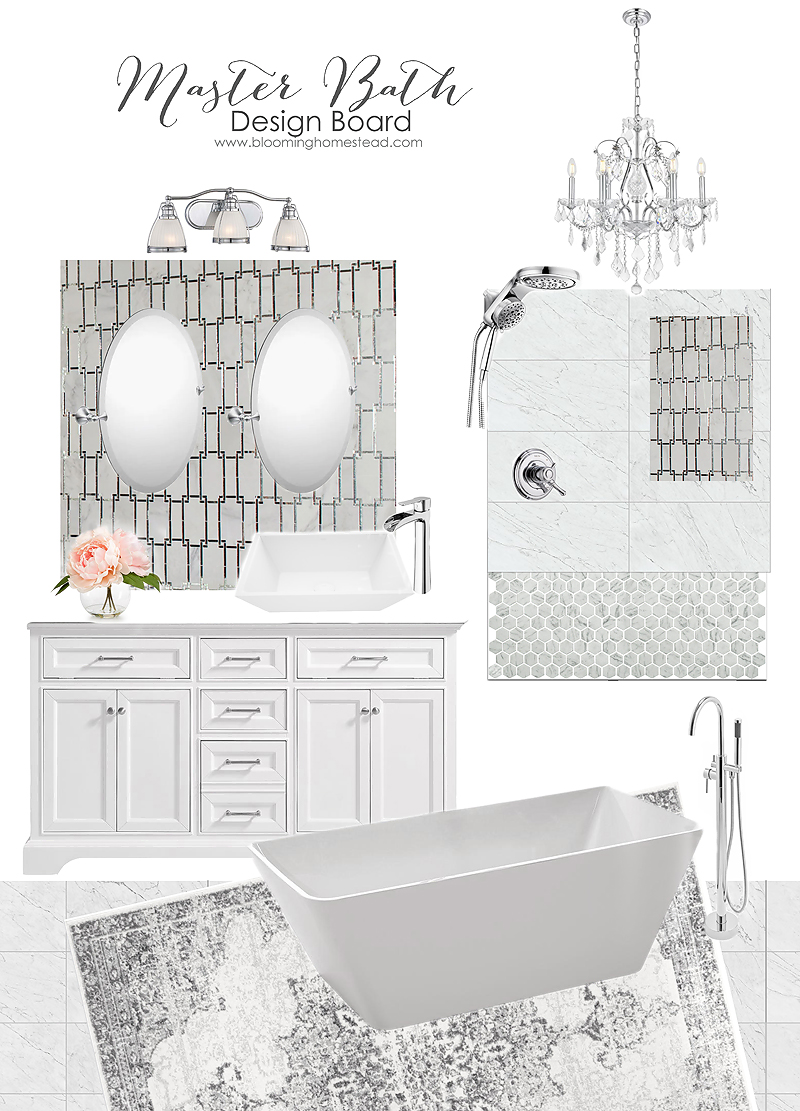 Gorgeous master bathroom design board for elegant yet classic decor styles